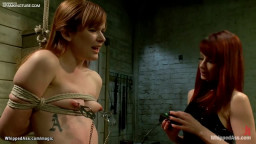 Hairy lesbian sub whipped and spanked